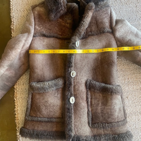 EUC Custom Made Authentic Leather Sheepskin Shearling Coat - Picture 7 of 9